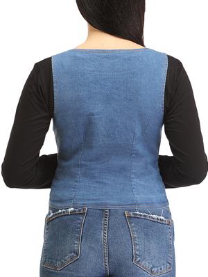 button up denim summer jacket - 12197550 - Standard Image - 3