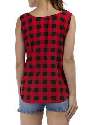 red polycrepe straight top - 12205221 - Standard Image - 3