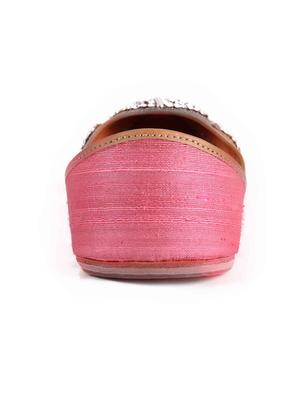 pink silk hand embroidered mojaris - 12221685 - Standard Image - 3