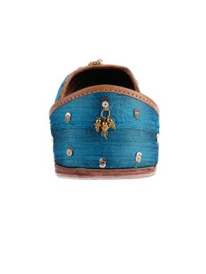 teal silk sequin embellished mojaris - 12241608 - Standard Image - 3