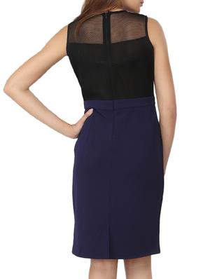 navy blue polyester sheath dress - 12249033 - Standard Image - 3