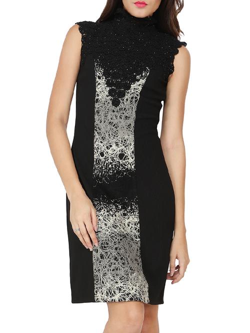 black printed sheath dress - 12249036 - Very Small Image - 1