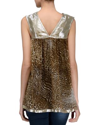 green animal printed chiffon regular top - 12250751 - Standard Image - 3