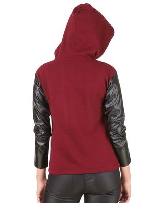 red fleece hooded sweatshirt - 12251251 - Standard Image - 3