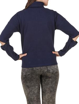 navy blue cotton pullover - 12251261 - Standard Image - 3