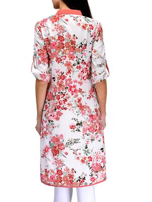 white crepe high low kurti - 12251886 - Standard Image - 3