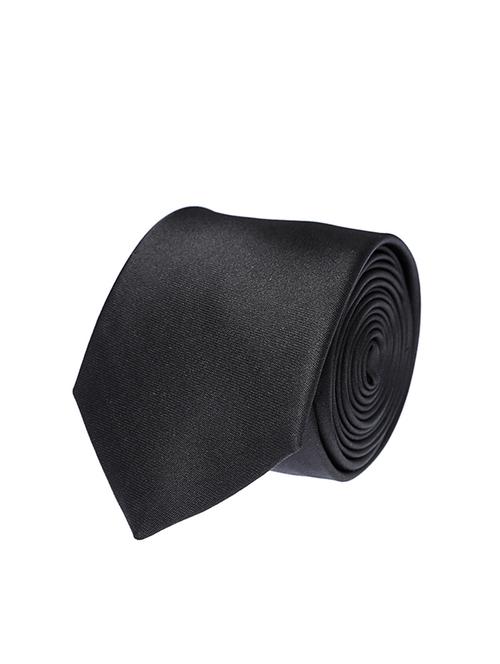 black micro fiber tie - 12253063 - Standard Image - 1