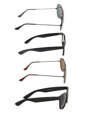 black metal aviator men sunglass - 12259321 - Standard Image - 3