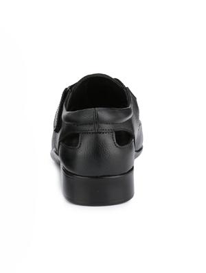black leather slip on sandal - 12265639 - Standard Image - 3