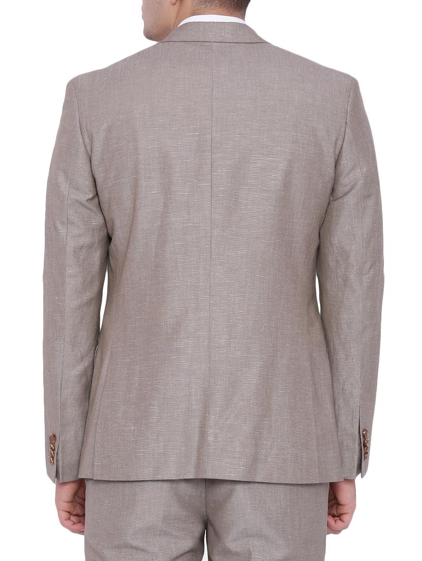 beige linen formal blazer - 12268464 - Zoom Image - 3
