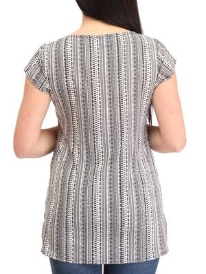 round neck side slit top - 12271022 - Standard Image - 3