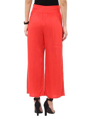 peach rayon palazzo - 12272991 - Standard Image - 3
