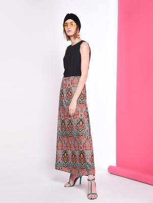Damask print maxi dress - 12276740 - Standard Image - 3