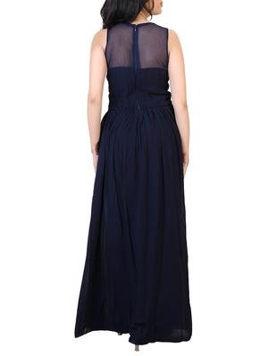 navy blue georgette maxi dress - 12307197 - Standard Image - 3