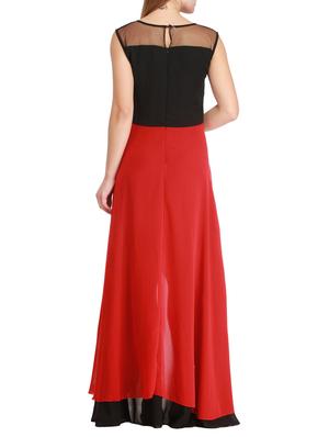 sheer panel high slit dress - 12323667 - Standard Image - 3