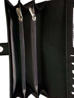 black leatherette textured wallet - 12326200 - Standard Image - 3