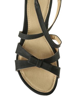 black leatherette sandal - 12331645 - Standard Image - 3