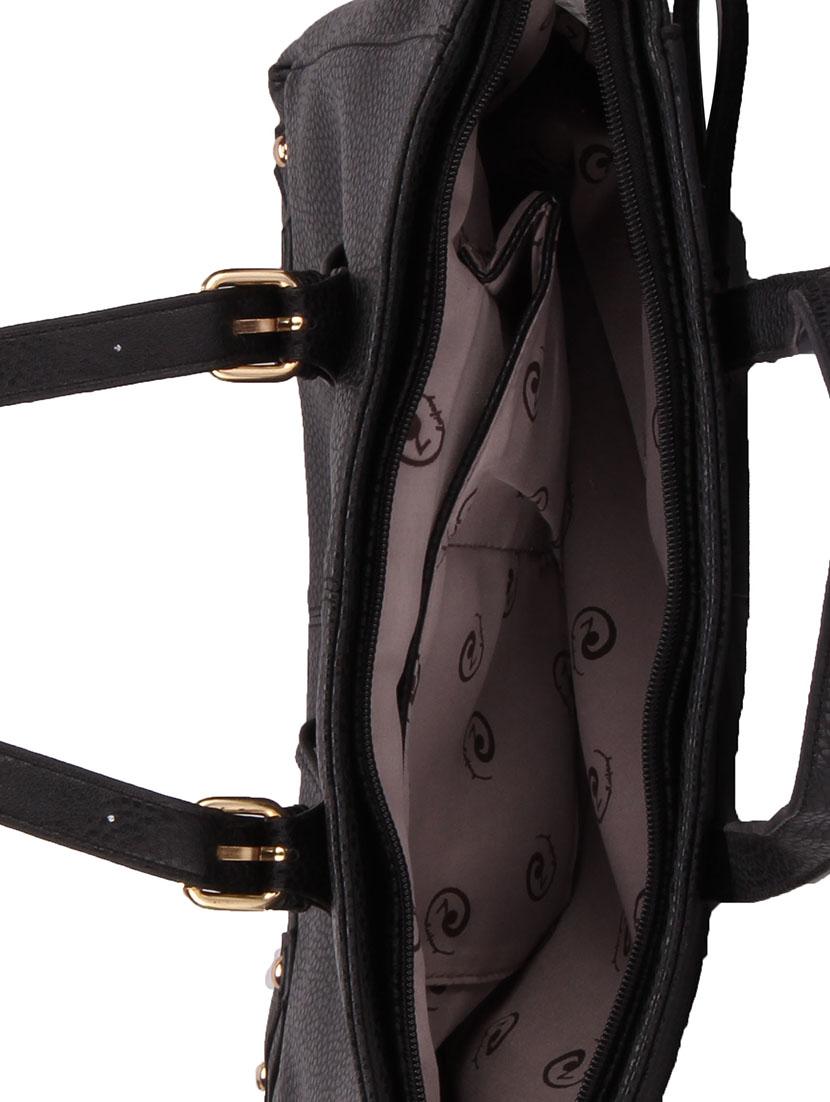 black leatherette handbag - 12333743 - Zoom Image - 3