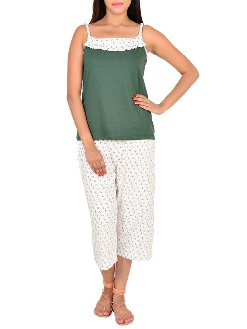 green cotton capri set - 12342632 - Standard Image - 1
