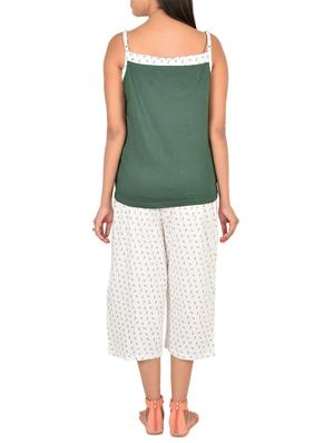 green cotton capri set - 12342632 - Standard Image - 3