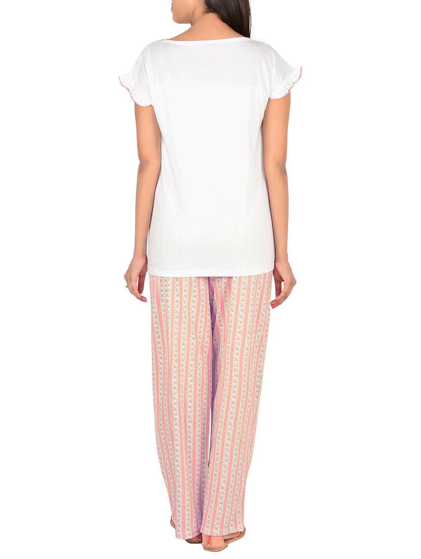 white cotton pyjama set - 12342636 - Zoom Image - 3