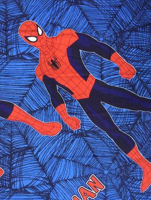 blue cotton spider man single bed sheet - 12369911 - Standard Image - 3