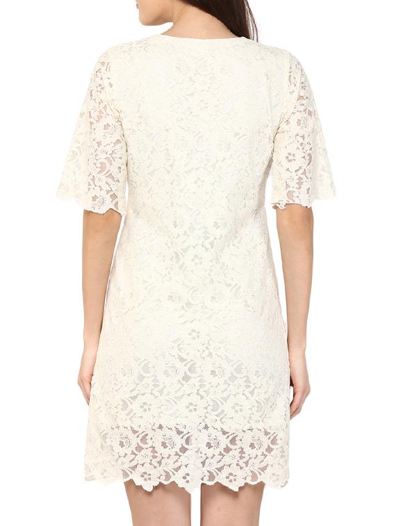 solid white lace shift dress - 12392071 - Zoom Image - 3