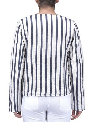 white and navy blue striped cotton jacket - 1239790 - Standard Image - 3