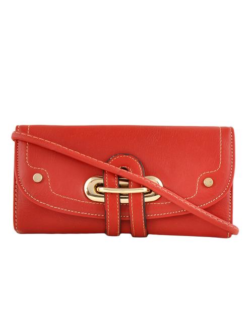 Red leatherette wallet cum sling - 12399510 - Very Small Image - 1
