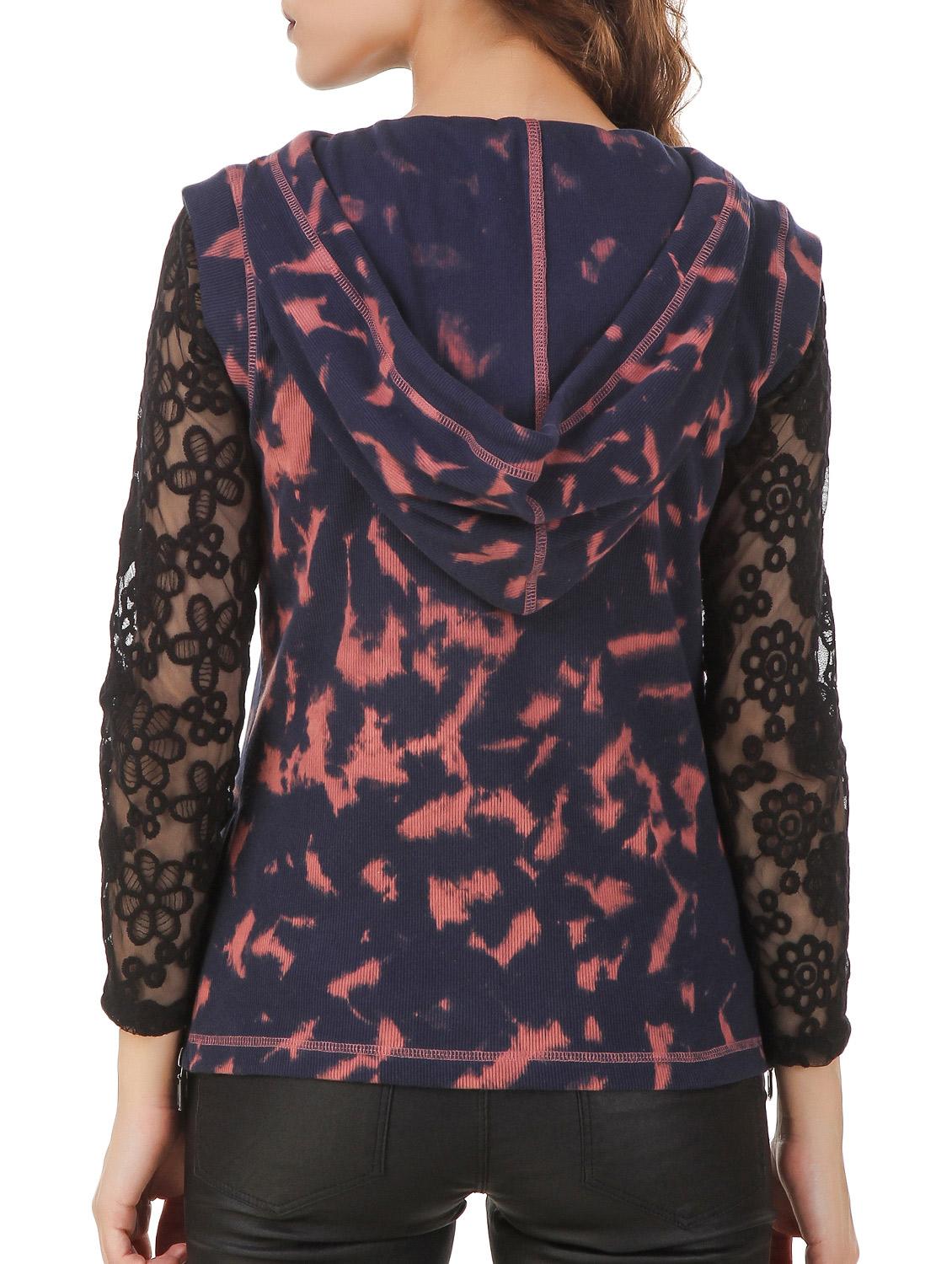 navy blue cotton hoodies sweatshirt - 12403235 - Zoom Image - 3