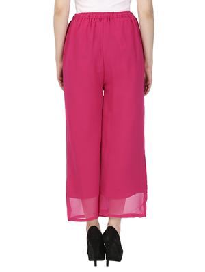 pink georgette palazzos - 12405639 - Standard Image - 3