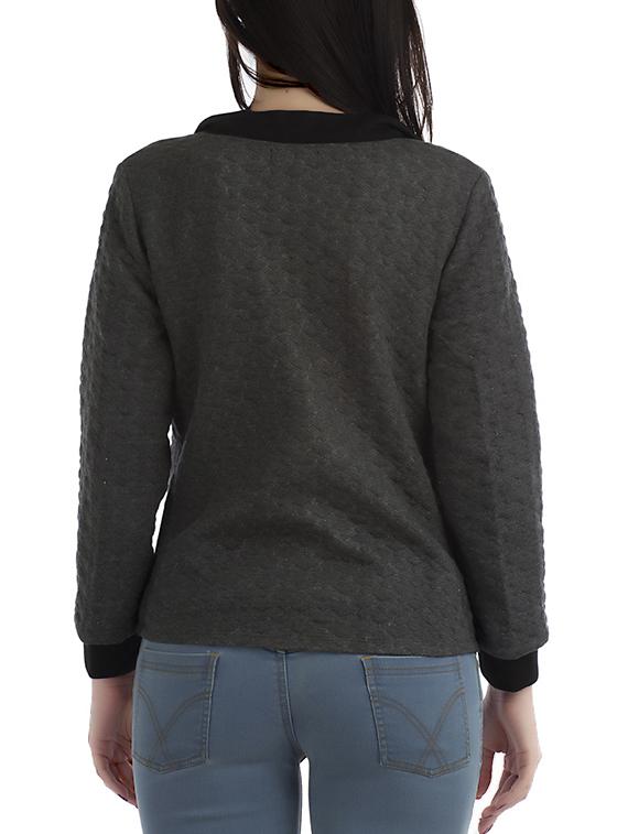 solid grey quilted blazer - 12405993 - Zoom Image - 3