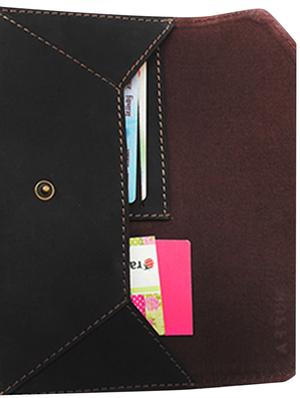 black leather envelope clutch - 12416925 - Standard Image - 3