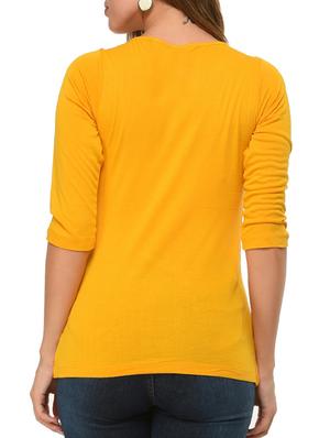 yellow viscose regular tee - 12420621 - Standard Image - 3
