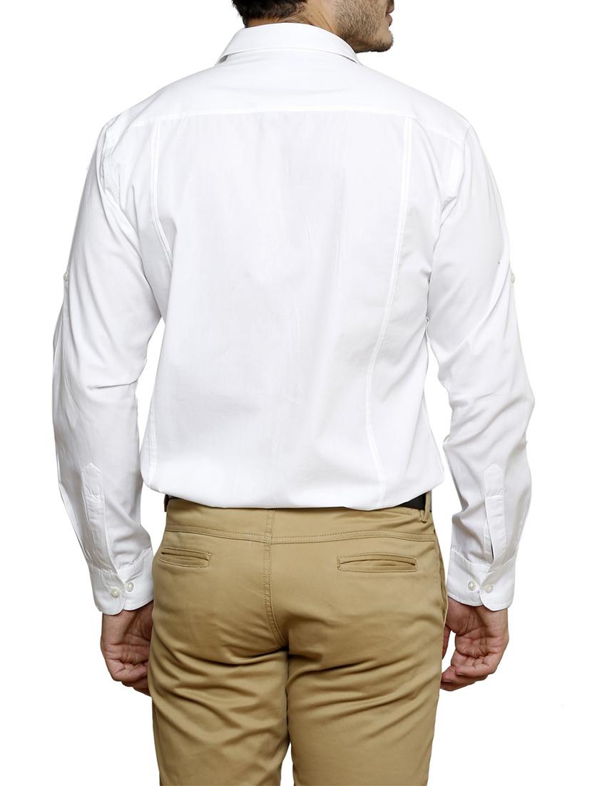 white cotton casual shirt - 12420787 - Zoom Image - 3