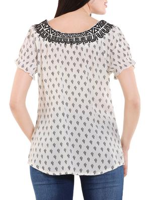 beige viscose top - 12421318 - Standard Image - 3