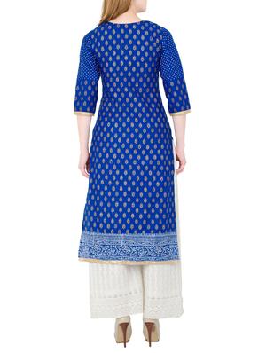 block print straight kurta - 12426208 - Standard Image - 3