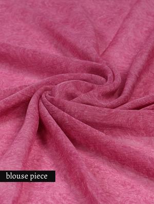 contrast shades floral printed saree with blouse - 1242649 - Standard Image - 3