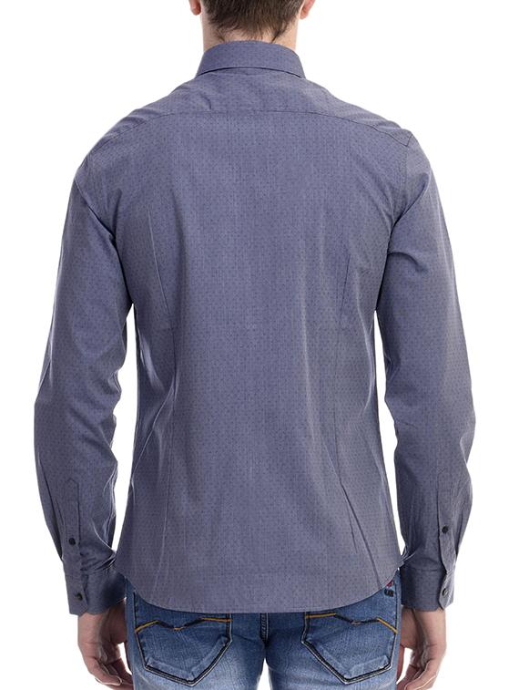 blue cotton casual shirt - 12432246 - Zoom Image - 3
