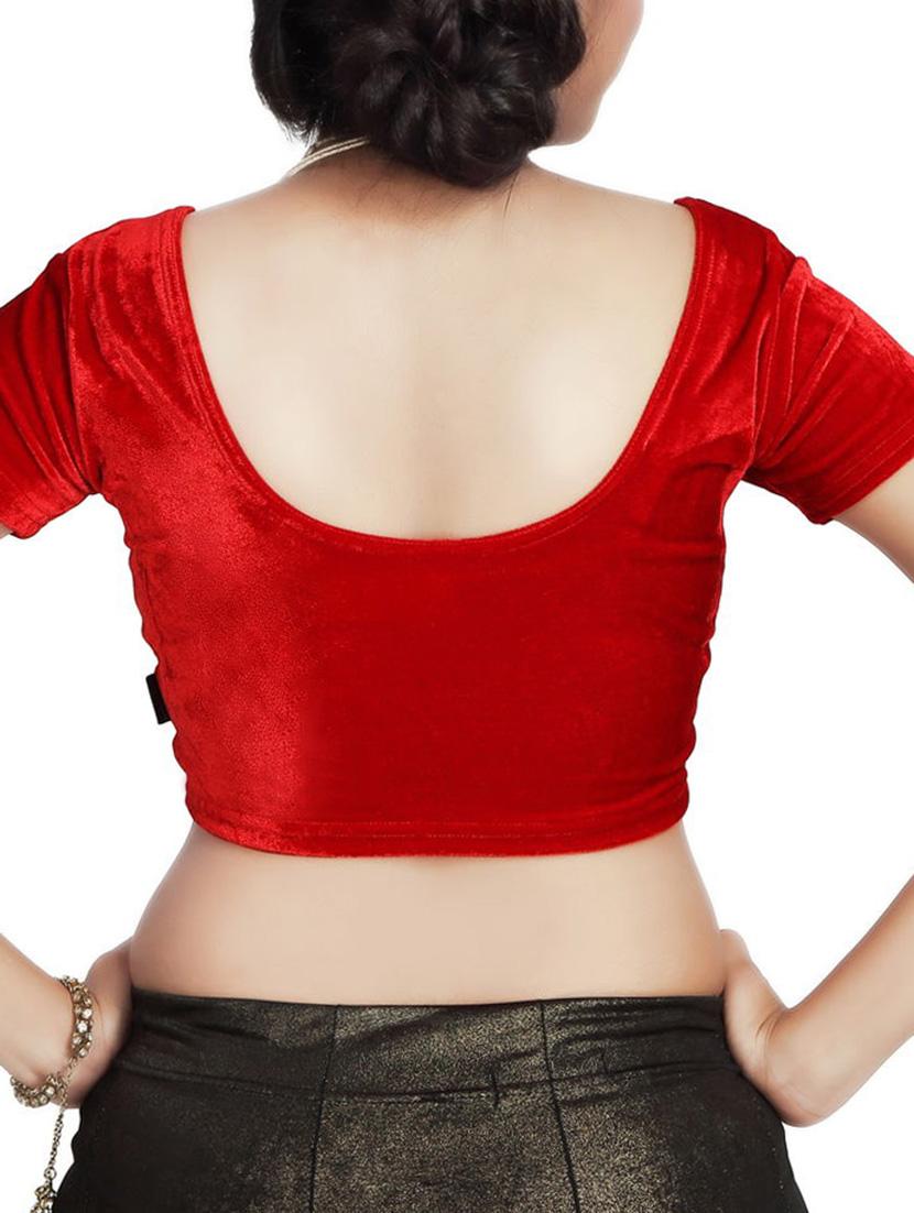 red velvet solid blouse - 12433397 - Zoom Image - 3
