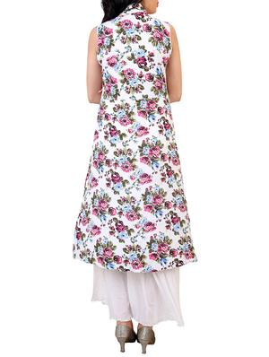 white floral printed cotton maxi dress - 12437081 - Standard Image - 3