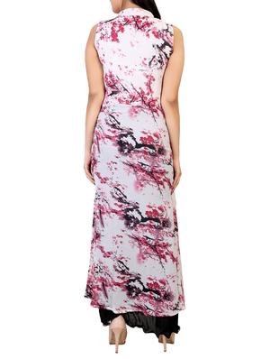 multicolored printed georgette maxi dress - 12437143 - Standard Image - 3