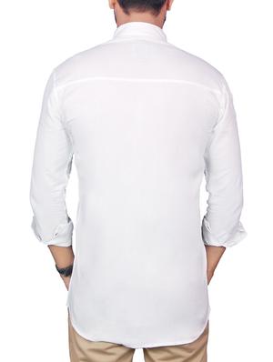 white linen casual shirt - 12441383 - Standard Image - 3