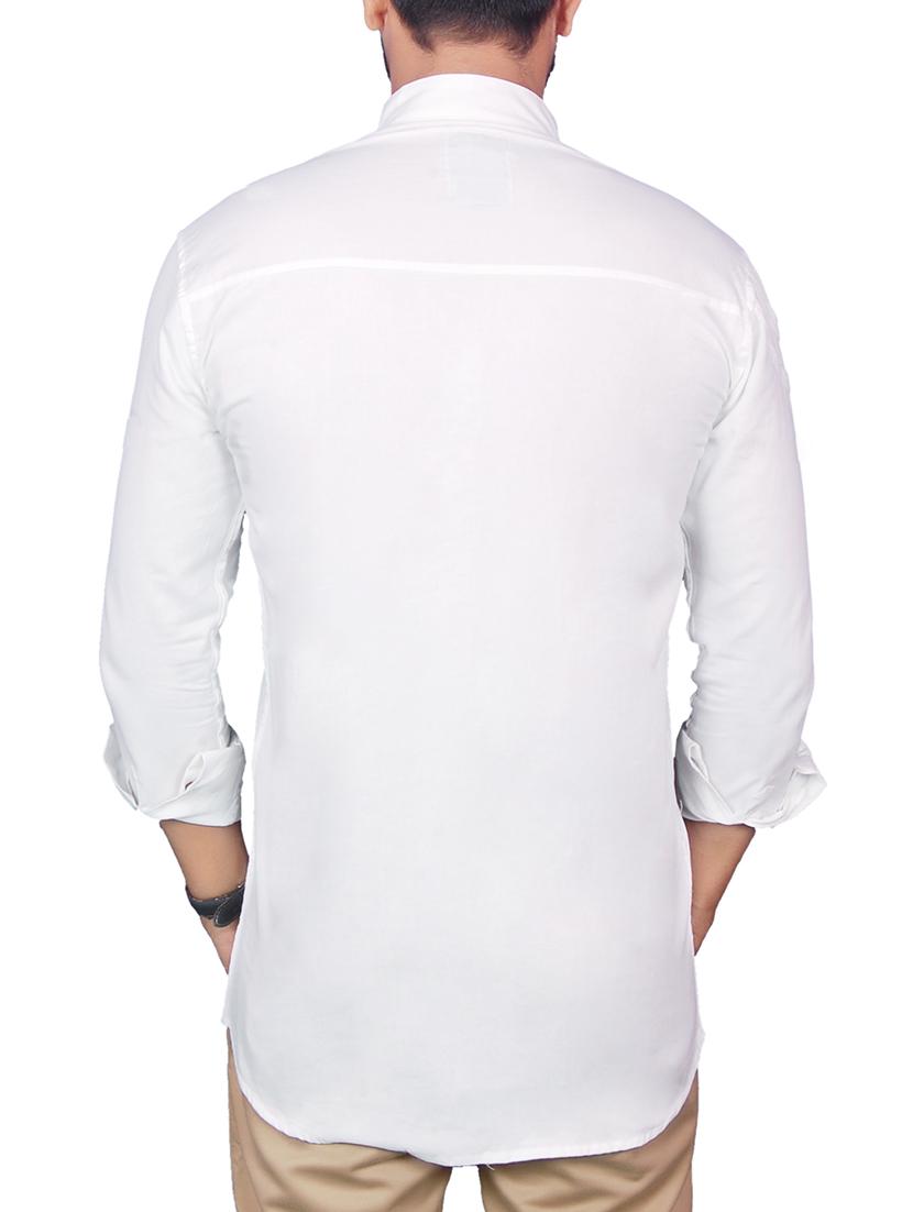 white linen casual shirt - 12441383 - Zoom Image - 3