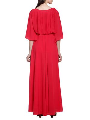 gather detail blouson maxi dress - 12449655 - Standard Image - 3