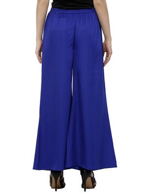 blue crepe palazzos - 12453205 - Standard Image - 3