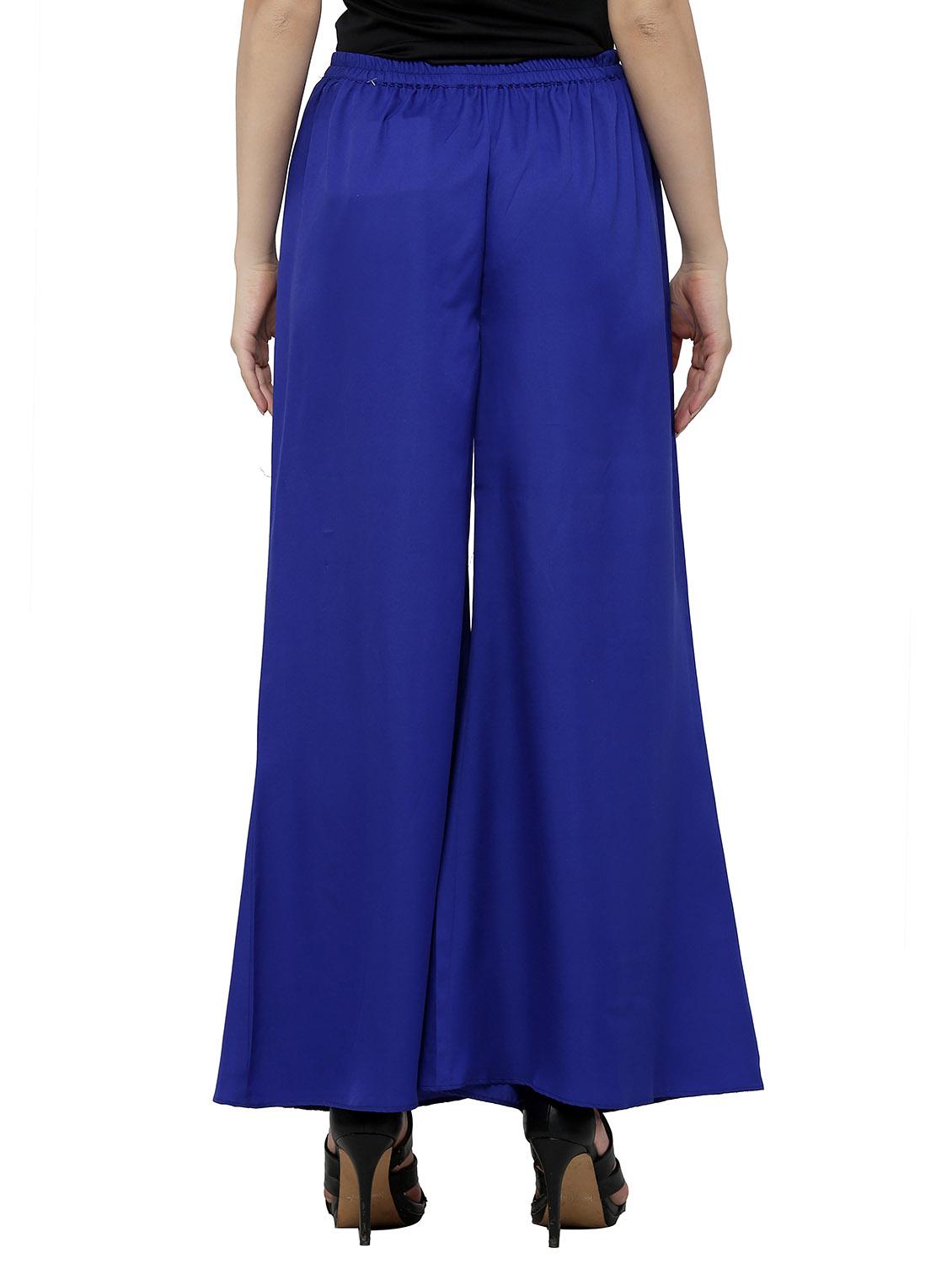 blue crepe palazzos - 12453205 - Zoom Image - 3