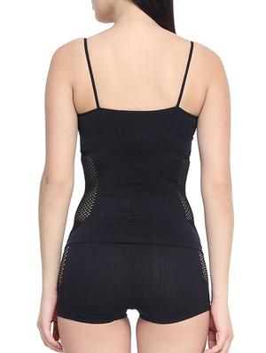 black nylon camisole and shorts - 12456020 - Standard Image - 3