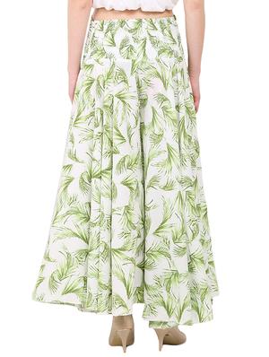 green printed polyester palazzo - 12462076 - Standard Image - 3