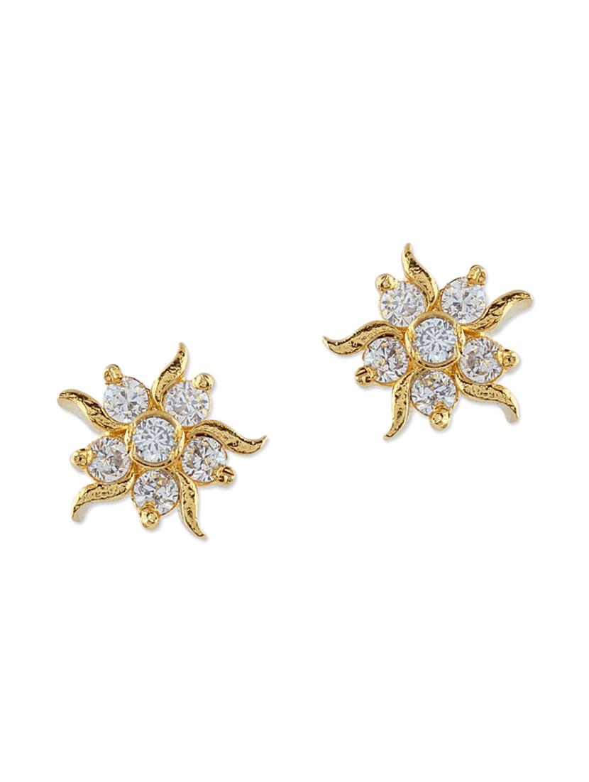 multi colored gold plated studs earring - 12469164 - Zoom Image - 3